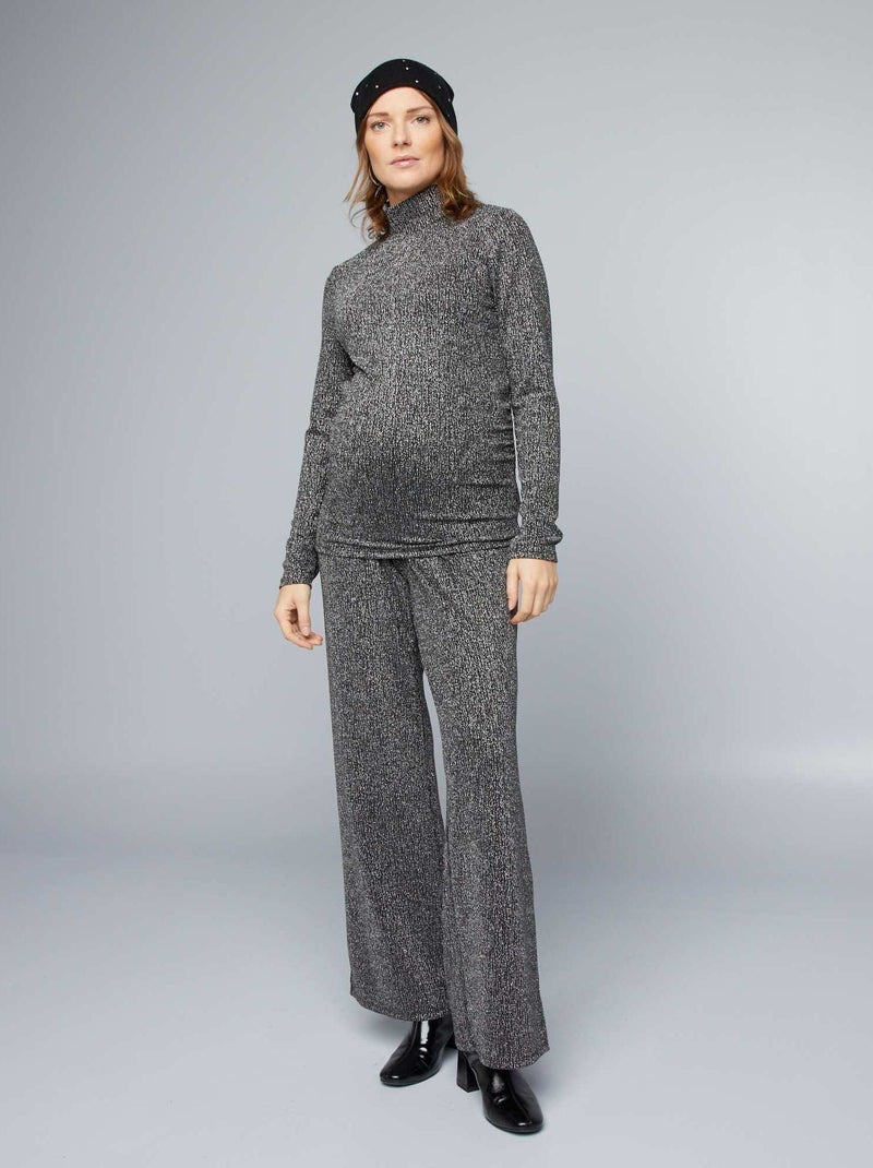 Pantalon grossesse large irisé Gris - Kiabi