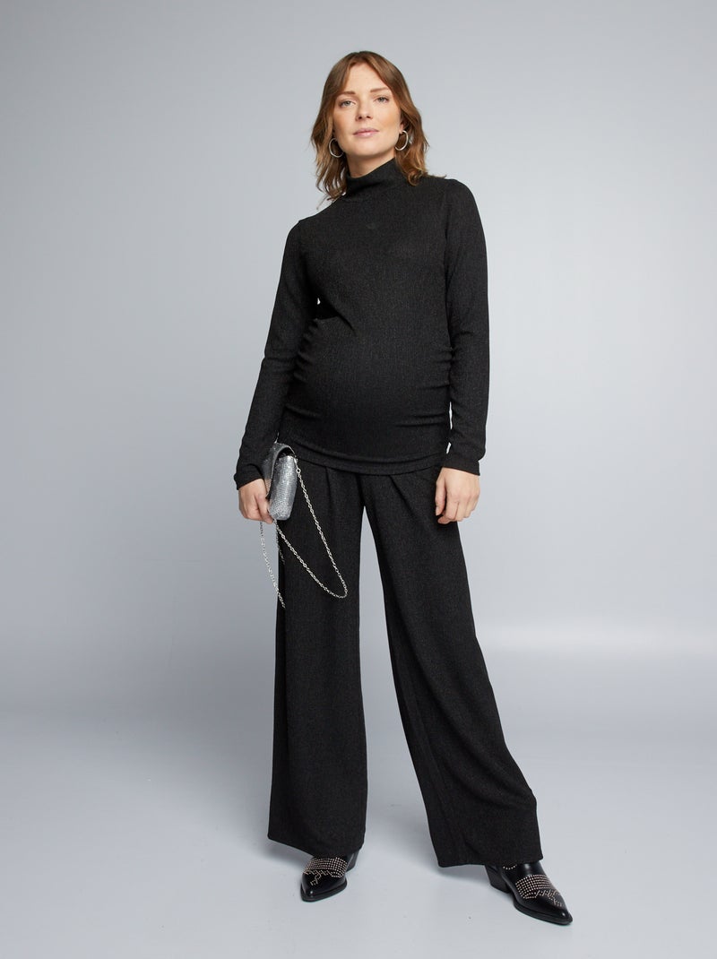 Pantalon grossesse large irisé noir - Kiabi