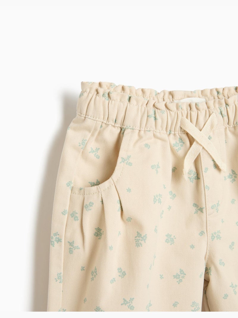Pantalon imprimé en sac en papier, mo fashion Beige - Kiabi