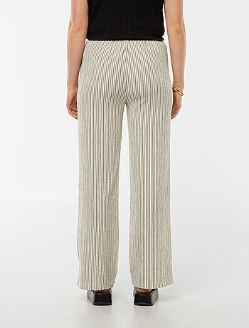 Pantalon jambes larges avec imprimé rayé