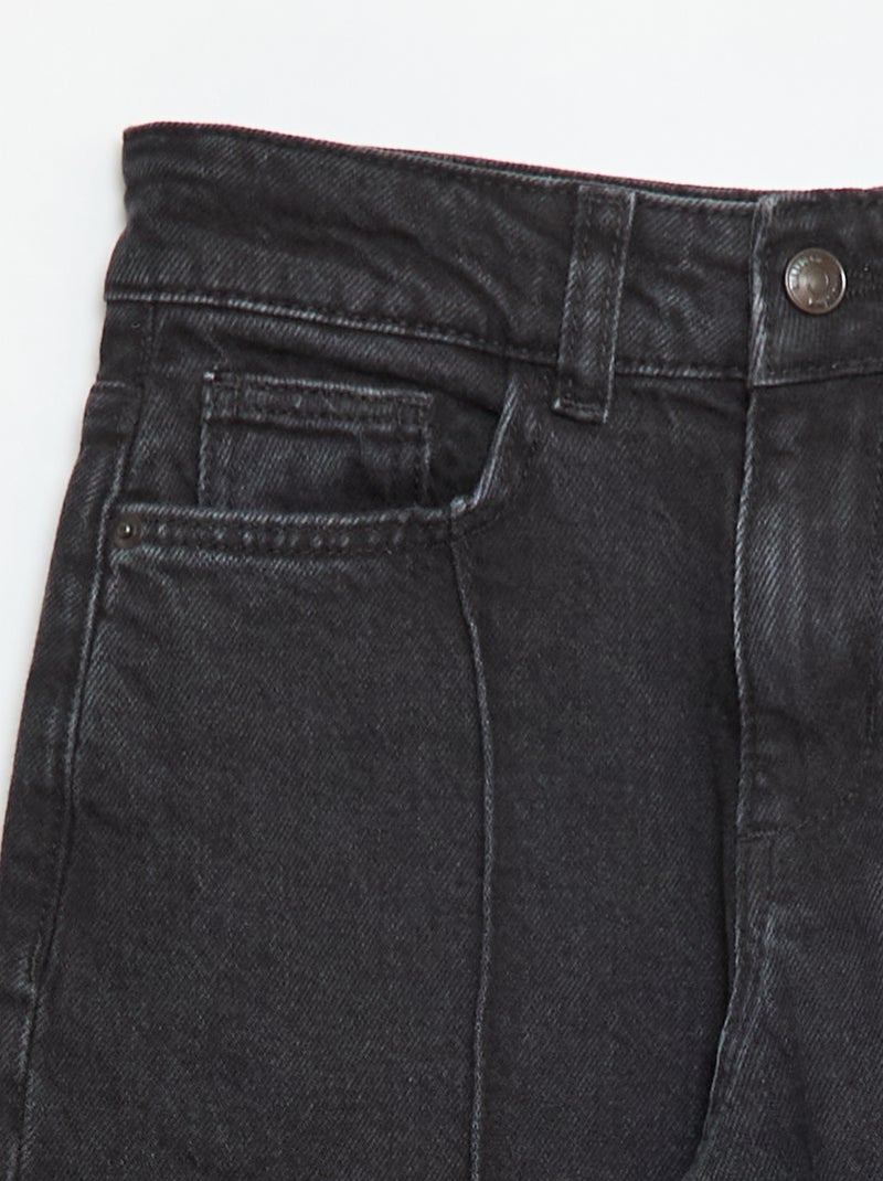 Pantalon jean 5 poches à coupe large Noir - Kiabi