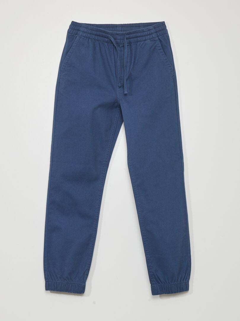 Pantalon jogger avec taille élastiquée Bleu marine - Kiabi