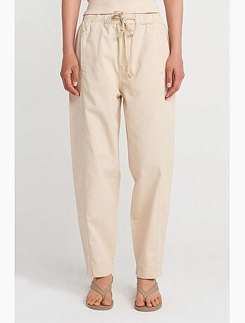 Pantalon jogger droit en popeline de coton dilvin