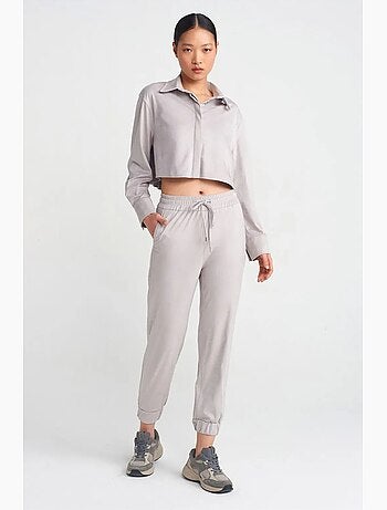 Pantalon jogger effet daim dilvin