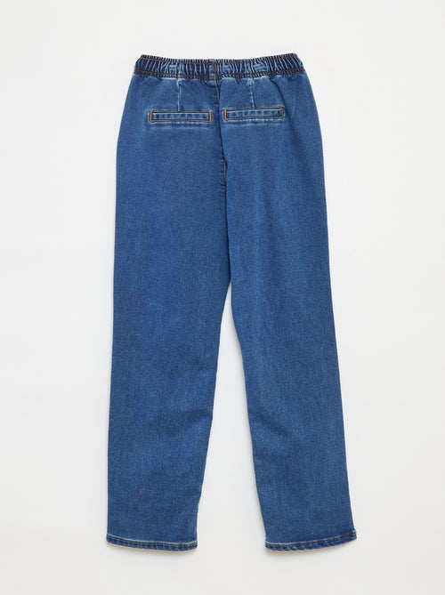 Pantalon jogger en denim avec taille élastiquée - Kiabi