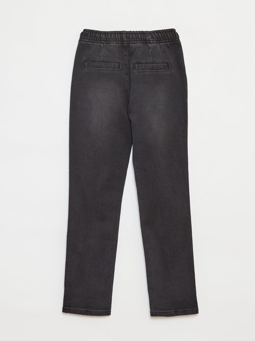 Pantalon jogger en denim avec taille élastiquée - Kiabi