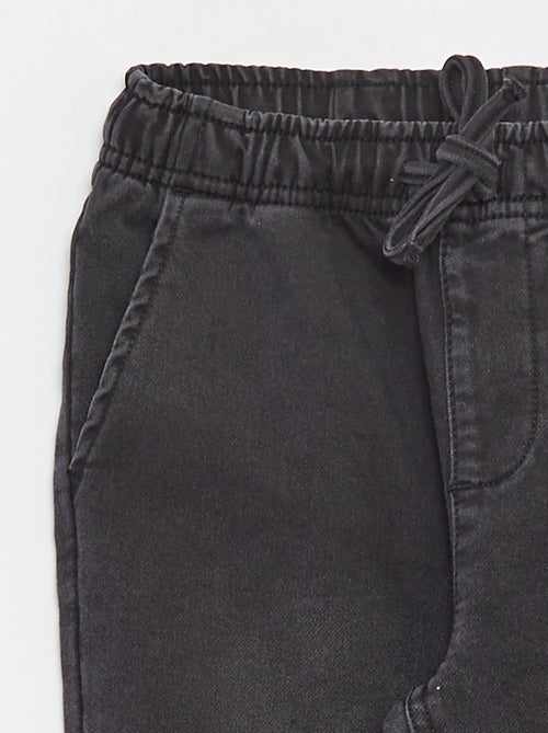 Pantalon jogger en denim avec taille élastiquée - Kiabi