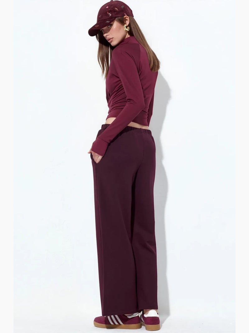 Pantalon jogger en jersey à jambe évasée femme busem Rouge bordeaux - Kiabi