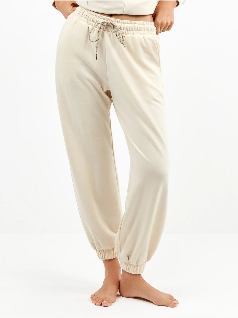 Pantalon jogger en molleton Beige - Kiabi