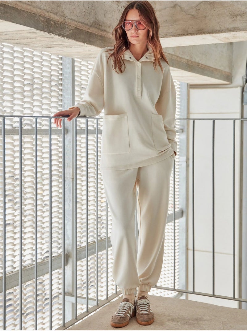 Pantalon jogger en molleton Beige - Kiabi