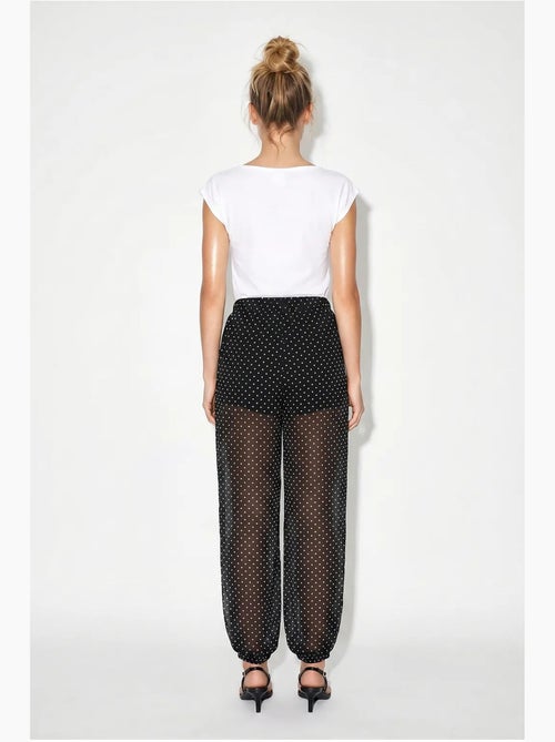 Pantalon jogger en mousseline à pois lucci - Kiabi Pantalon jogger en mousseline à pois lucci - Kiabi