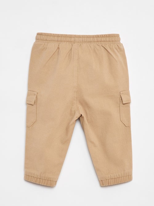 Pantalon jogger en twill avec poches à rabat - Kiabi