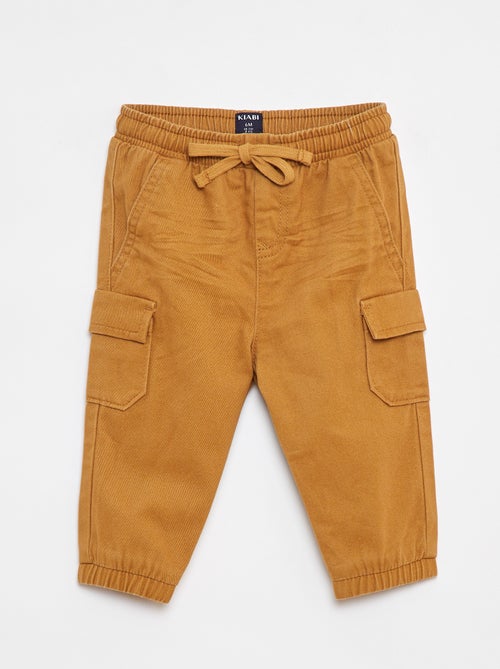 Pantalon jogger en twill avec poches à rabat - Kiabi
