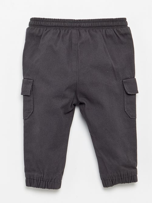 Pantalon jogger en twill avec poches à rabat - Kiabi