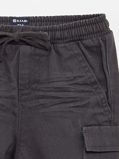 Pantalon jogger en twill avec poches à rabat - Kiabi