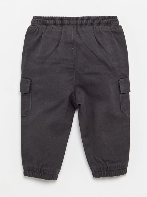 Pantalon jogger en twill avec poches à rabat - Kiabi