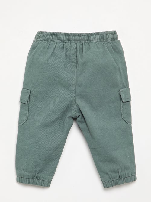 Pantalon jogger en twill avec poches à rabat - Kiabi
