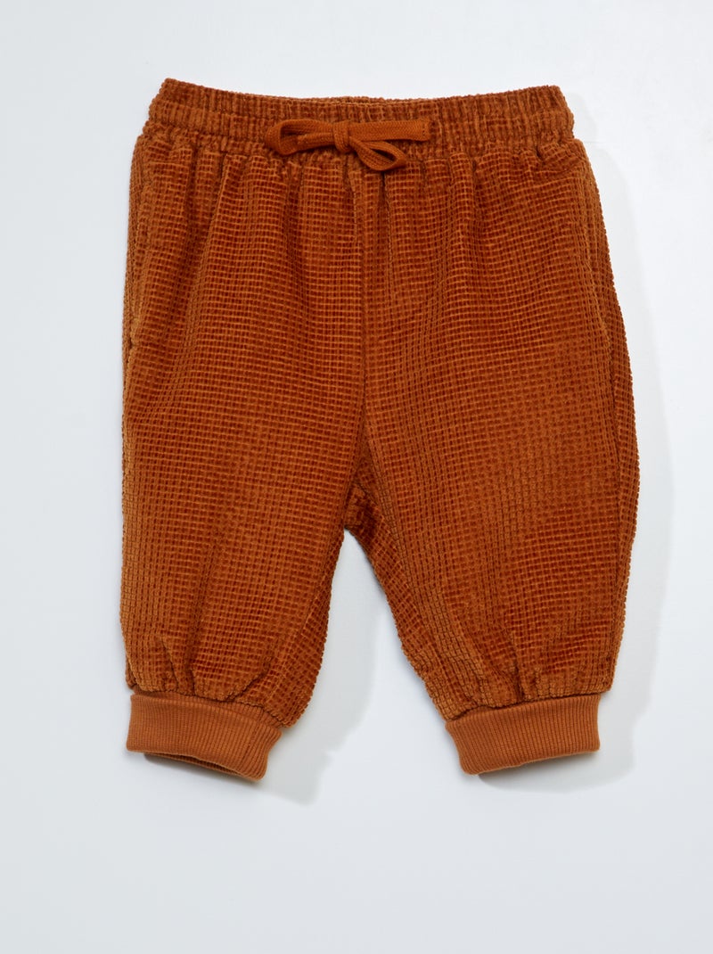 Pantalon jogger en velours - Toujours + confortable Marron - Kiabi