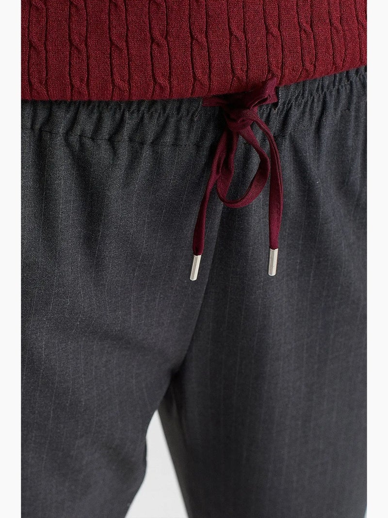 Pantalon jogger femme à taille élastique dilvin Gris Noir - Kiabi