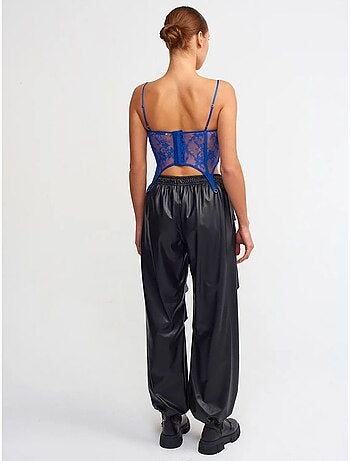Pantalon jogger femme effet cuir dilvin