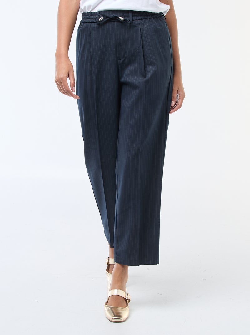 Pantalon jogger femme en chaîne et trame Bleu - Kiabi