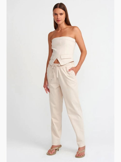 Pantalon jogger femme en mélange de lin dilvin - Kiabi Pantalon jogger femme en mélange de lin dilvin - Kiabi