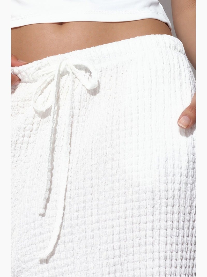 Pantalon jogger femme en tissu tissé busem Blanc - Kiabi