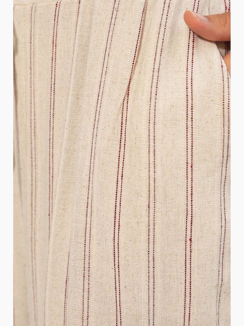 Pantalon jogger rayé en mélange de lin bdart - Kiabi Pantalon jogger rayé en mélange de lin bdart - Kiabi