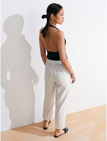 Pantalon jogger tissé à rayures, jambe droite dilvin