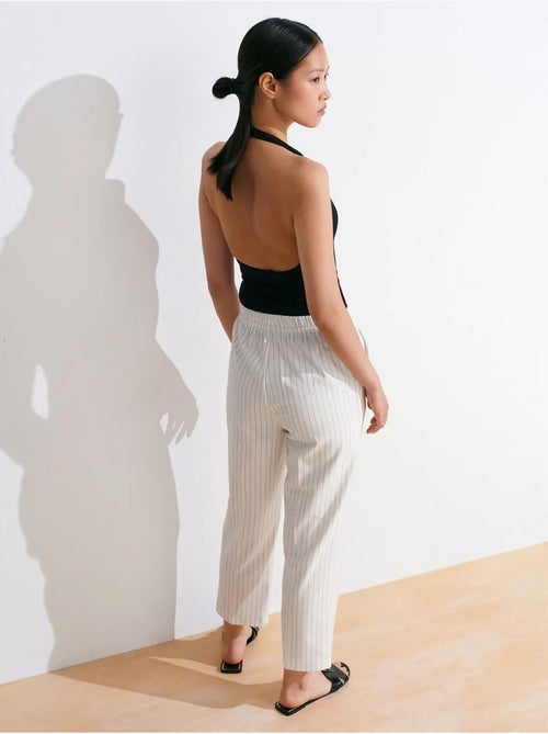 Pantalon jogger tissé à rayures, jambe droite dilvin - Kiabi Pantalon jogger tissé à rayures, jambe droite dilvin - Kiabi