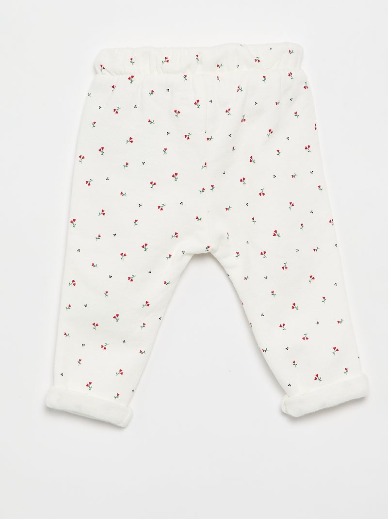 Pantalon jogging à motif Blanc - Kiabi