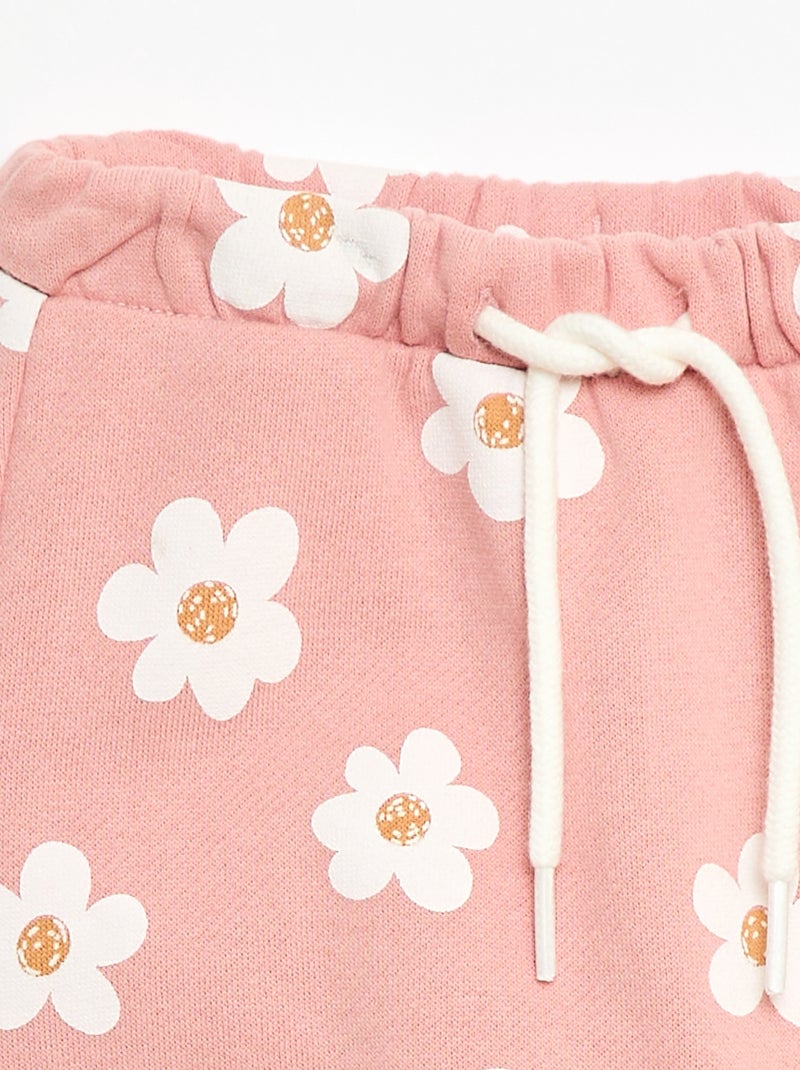 Pantalon jogging à motif Rose - Kiabi