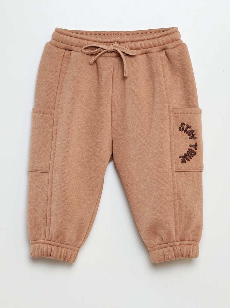 Pantalon jogging avec 2 poches plaquées Beige - Kiabi