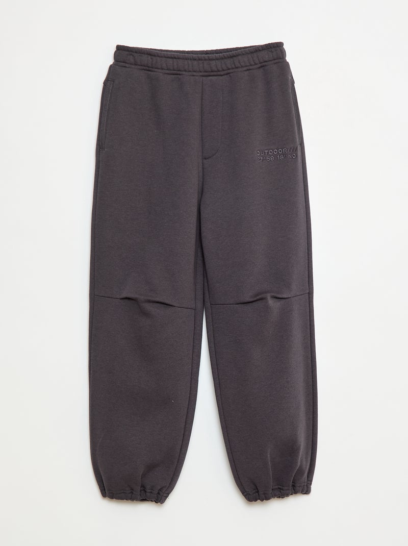 Pantalon jogging avec inscription brodée Noir - Kiabi
