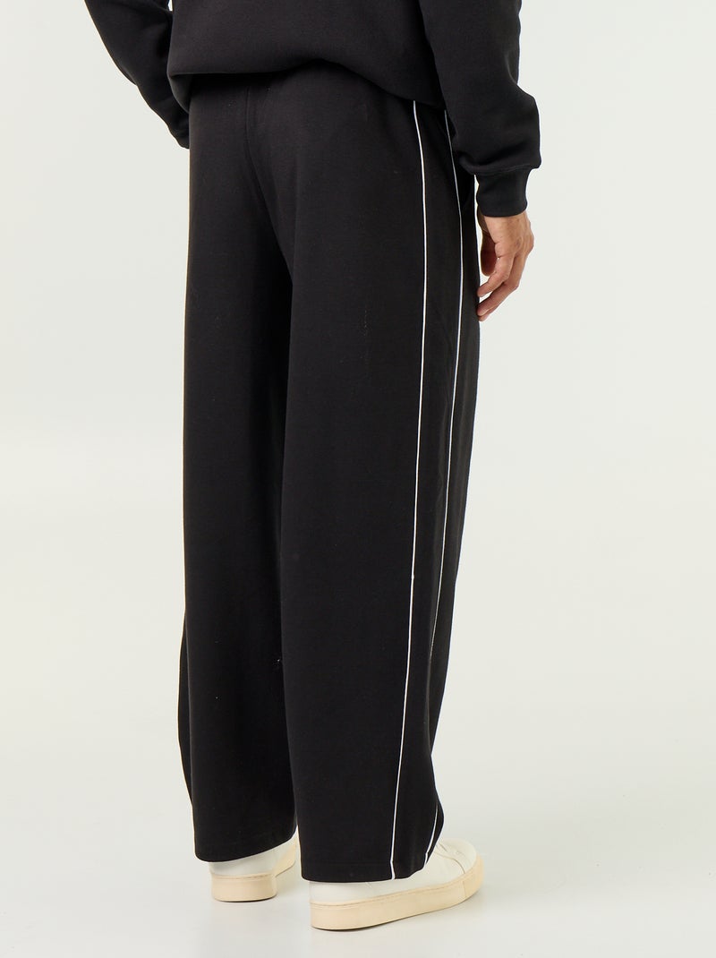 Pantalon jogging avec liserés Noir - Kiabi