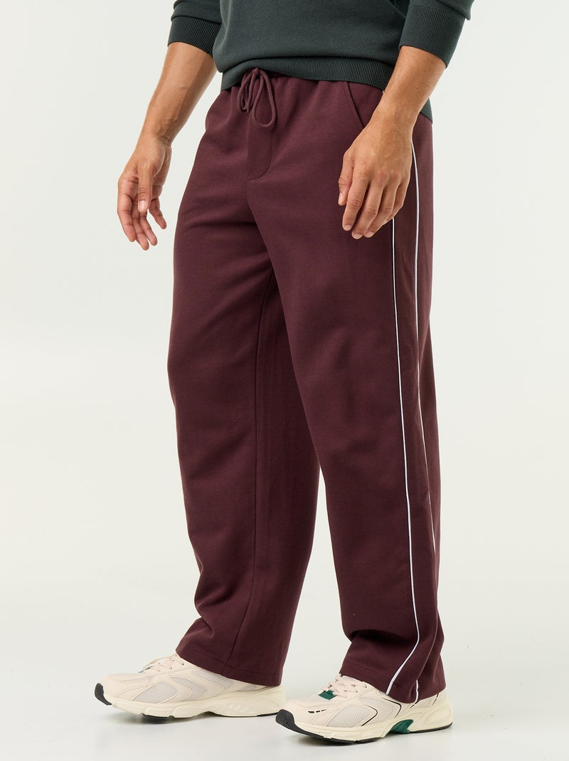Pantalon jogging avec liserés Violet - Kiabi
