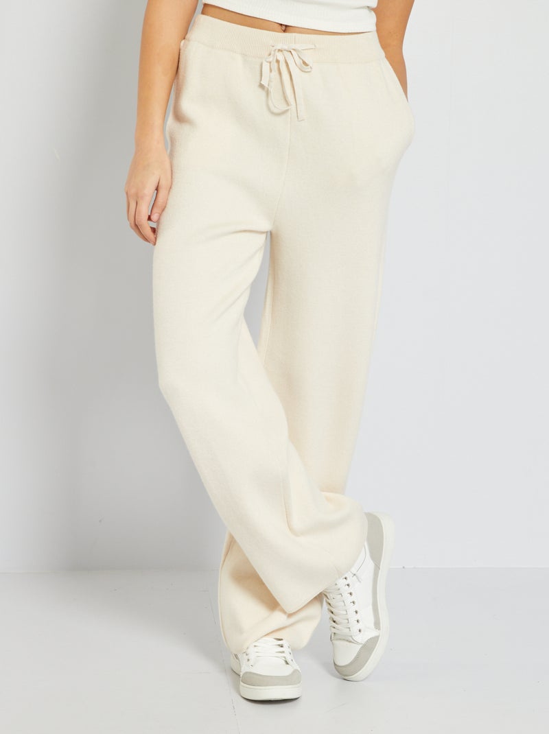 Pantalon jogging coupe large beige - Kiabi