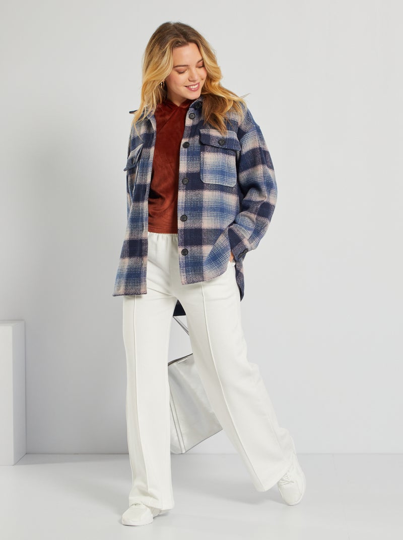 Pantalon jogging coupe large blanc - Kiabi