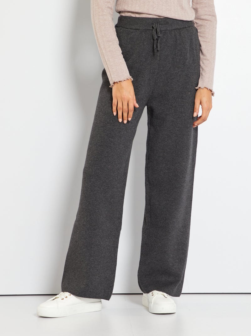 Pantalon jogging coupe large gris - Kiabi