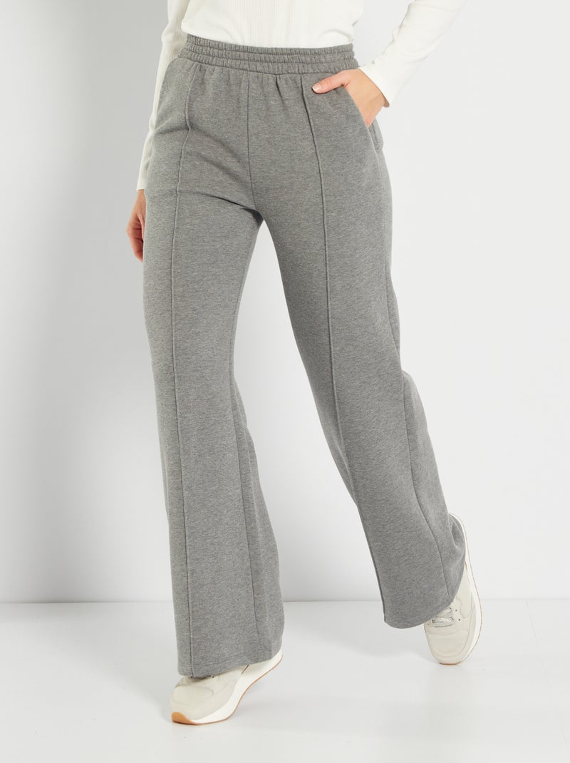 Pantalon jogging coupe large gris - Kiabi