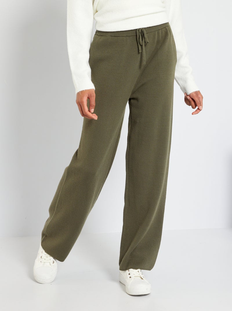 Pantalon jogging coupe large kaki - Kiabi