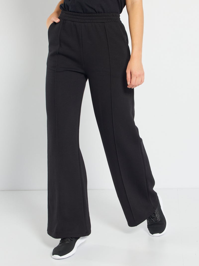 Pantalon jogging coupe large noir - Kiabi
