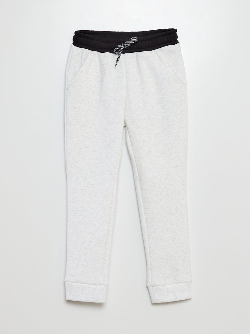Pantalon jogging doublé velours Blanc - Kiabi