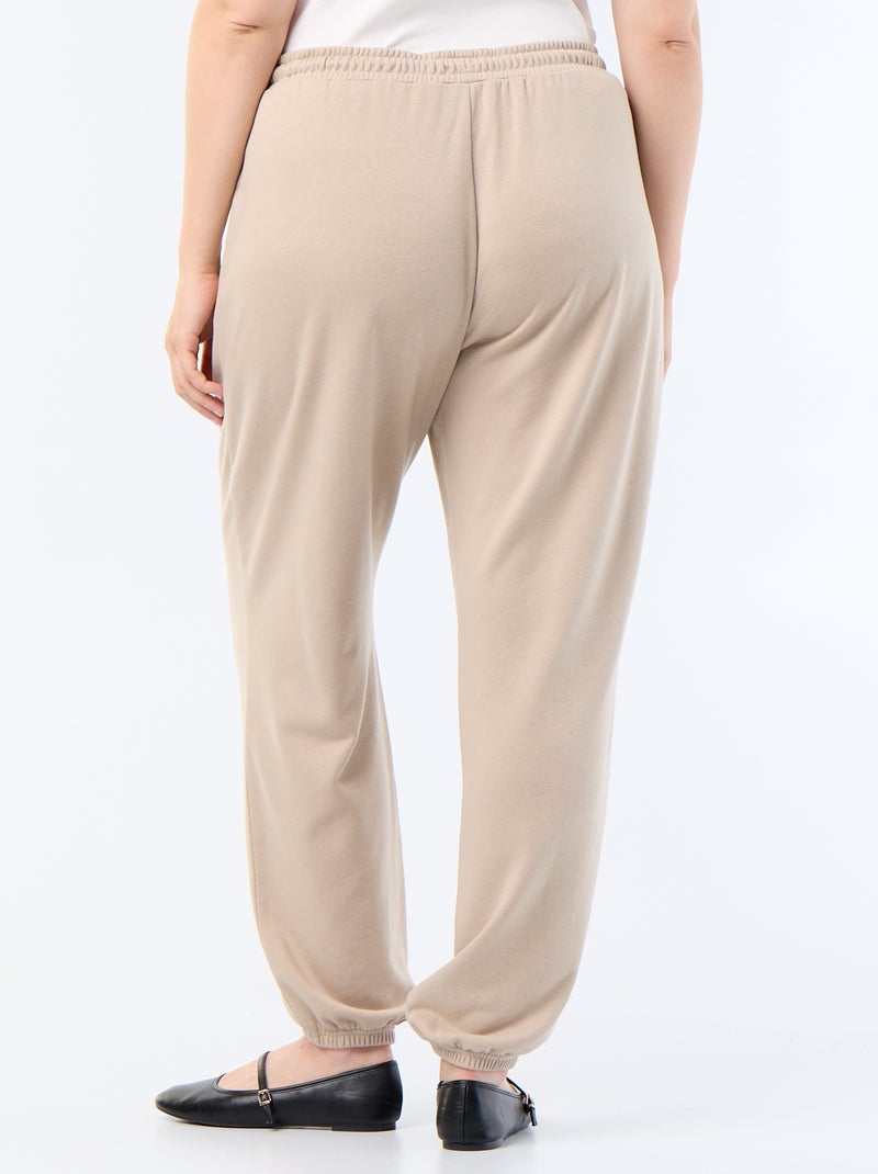 Pantalon jogging en french terry Beige - Kiabi