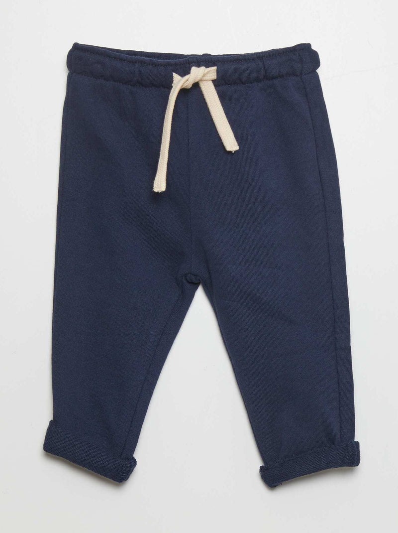 Pantalon jogging en french terry Bleu marine - Kiabi