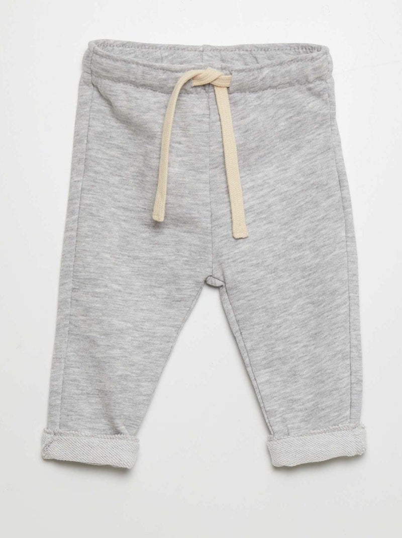 Pantalon jogging en french terry Gris - Kiabi