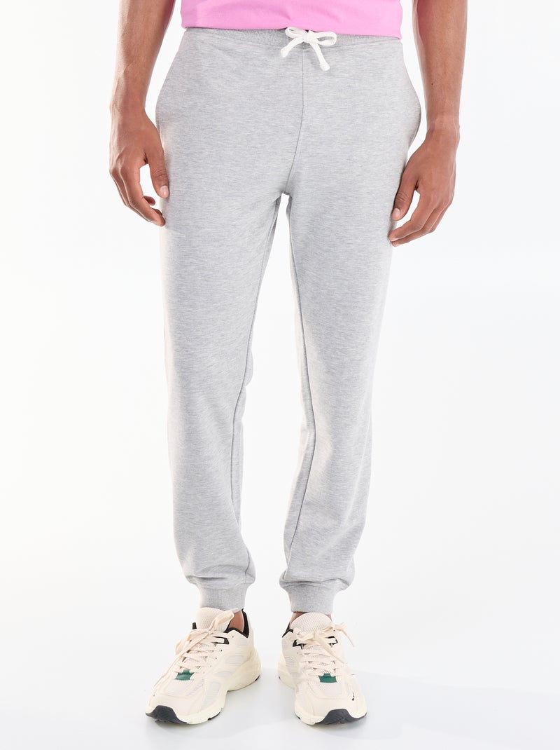 Pantalon jogging en French Terry Gris - Kiabi