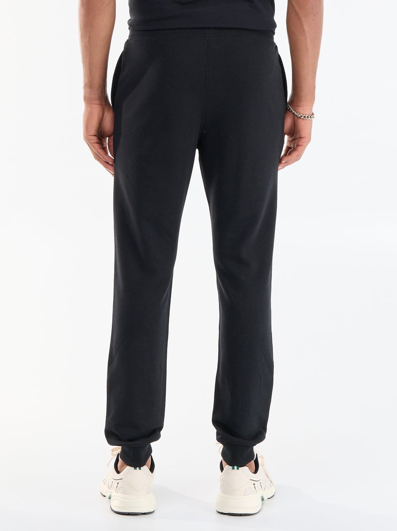 Pantalon jogging en French Terry Noir - Kiabi