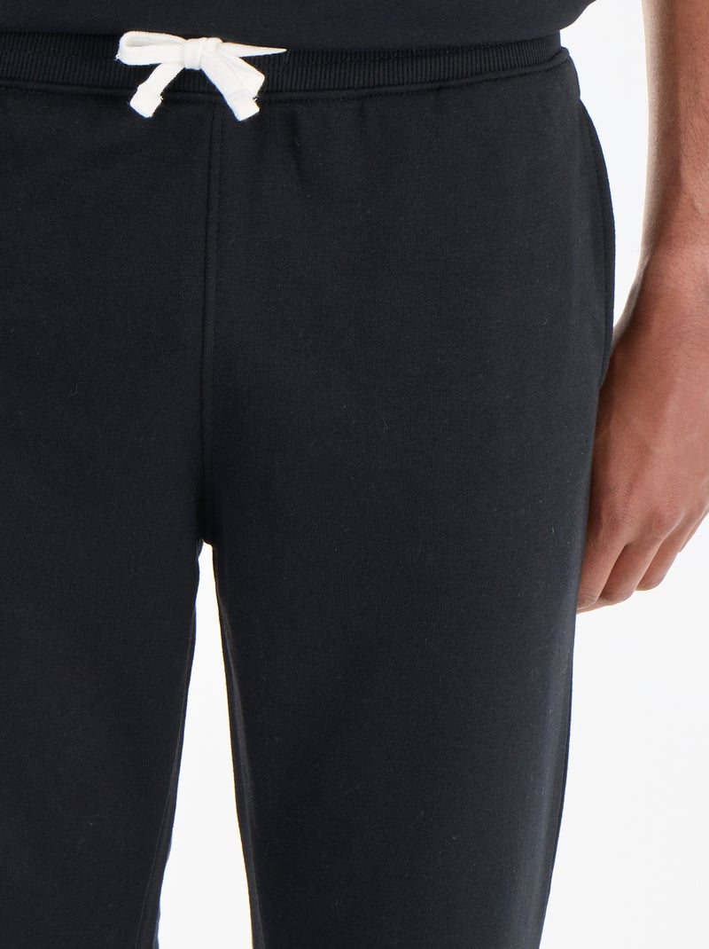 Pantalon jogging en French Terry Noir - Kiabi