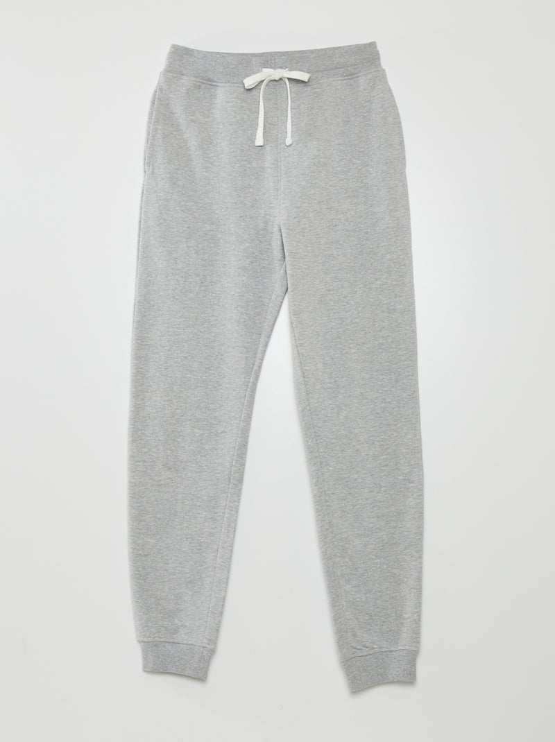 Pantalon jogging en molleton Gris cliar - Kiabi